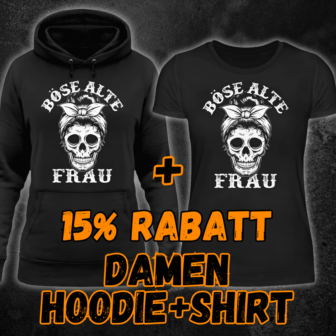 Böse alte Frau: Hoodie + Shirt Bündel