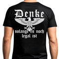 Denke, solange es noch legal ist - Premium T-Shirt Rückendruck