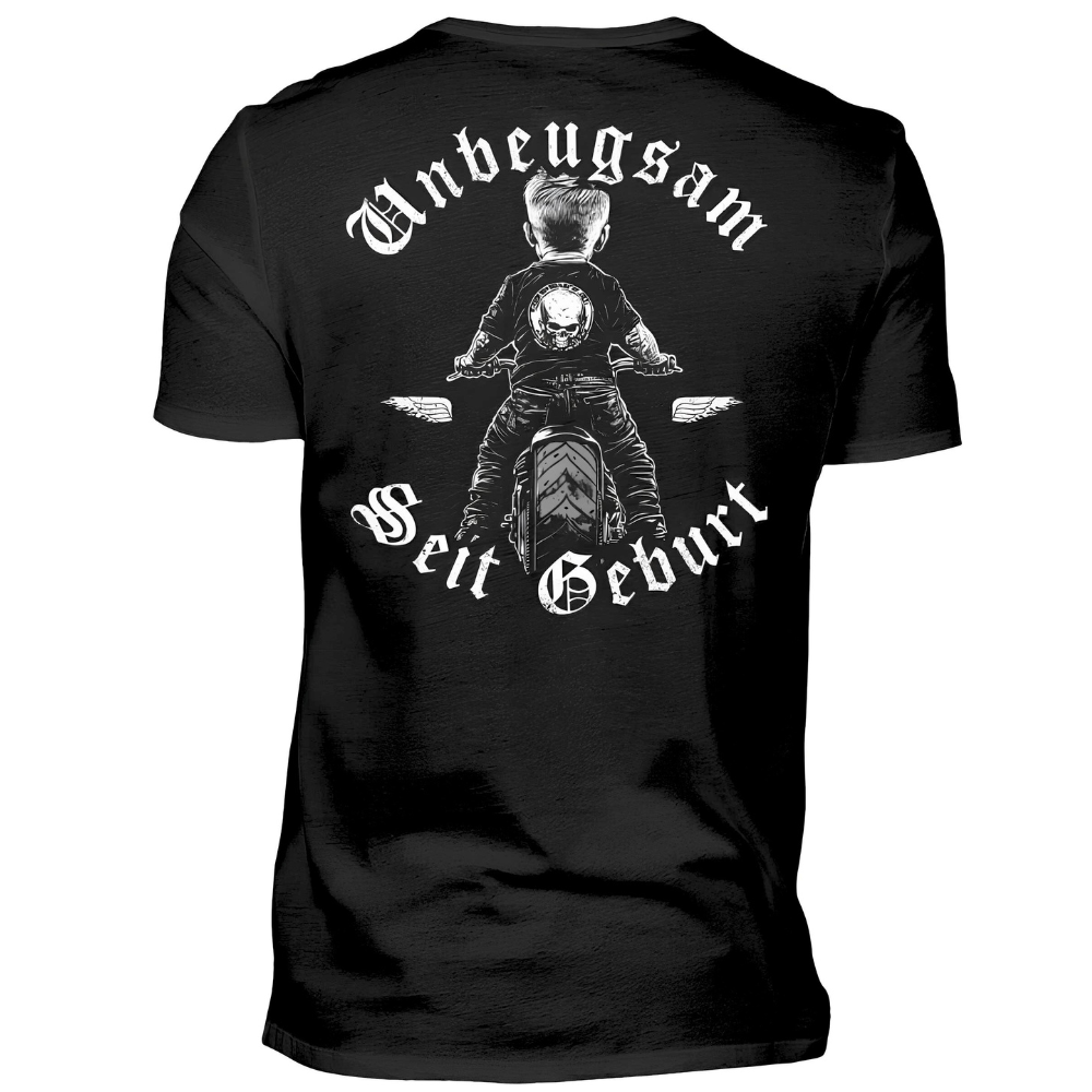 Unbeugsam seit Geburt - Premium T-Shirt Rückendruck
