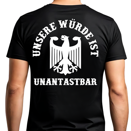 Unsere Würde ist unantastbar - Premium T-Shirt Rückendruck