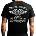 Unrecht ertragen ist Verrat an Gerechtigkeit - Premium T-Shirt Rückendruck