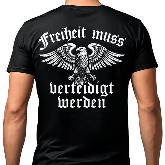 Freiheit muss verteidigt werden - Premium T-Shirt Rückendruck