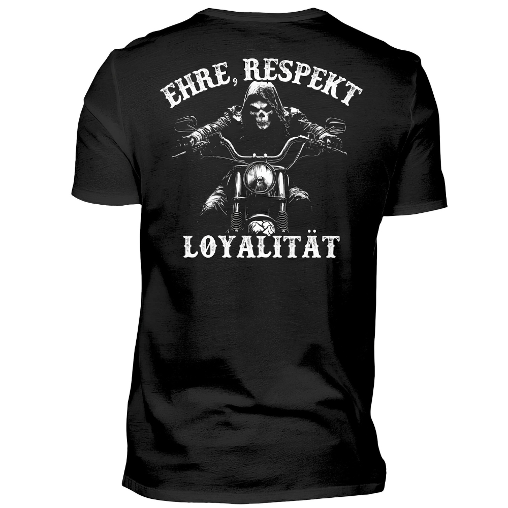 Ehre, Respekt, Loyalität. - Premium T-Shirt Rückendruck