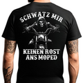 Schwatz mir keinen Rost ans Moped - Premium T-Shirt Rückendruck