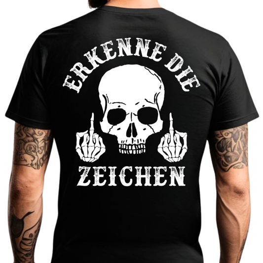 Erkenne die Zeichen - Premium T-Shirt Rückendruck