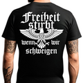 Freiheit stirbt, wenn wir schweigen. - Premium T-Shirt Rückendruck
