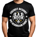 Freiheit beginnt, wo gehorsam endet. - Premium T-Shirt