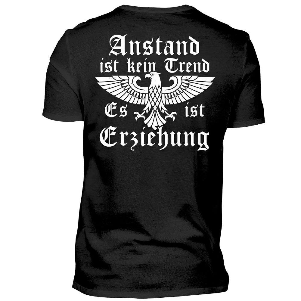 Anstand ist kein Trend - Premium T-Shirt Rückendruck