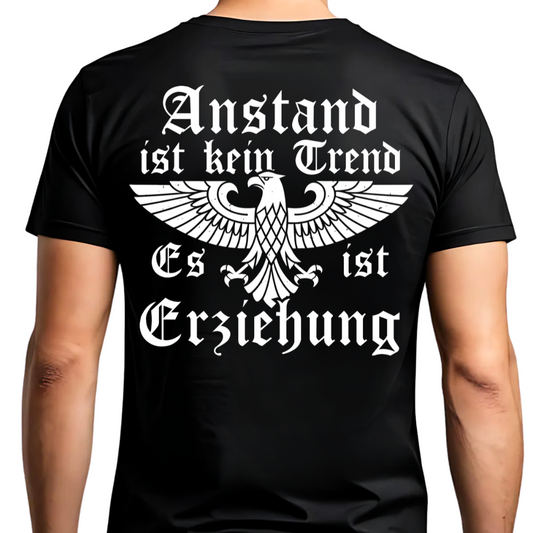 Anstand ist kein Trend - Premium T-Shirt Rückendruck