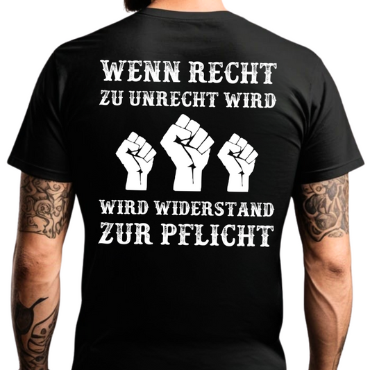 Wenn Recht zu Unrecht wird - Premium T-Shirt Rückendruck