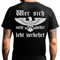 Wer sich nicht wehrt, lebt verkehrt - Premium T-Shirt Rückendruck