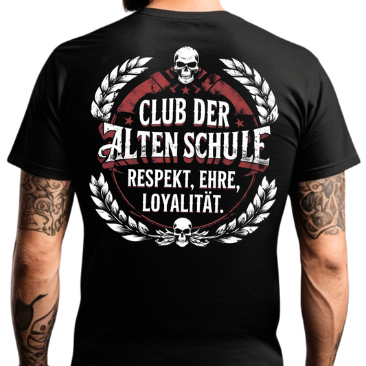 Club der alten Schule - Premium T-Shirt Rückendruck