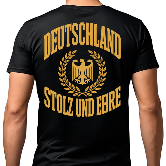 Deutschland: Stolz & Ehre - T-Shirt Rückendruck