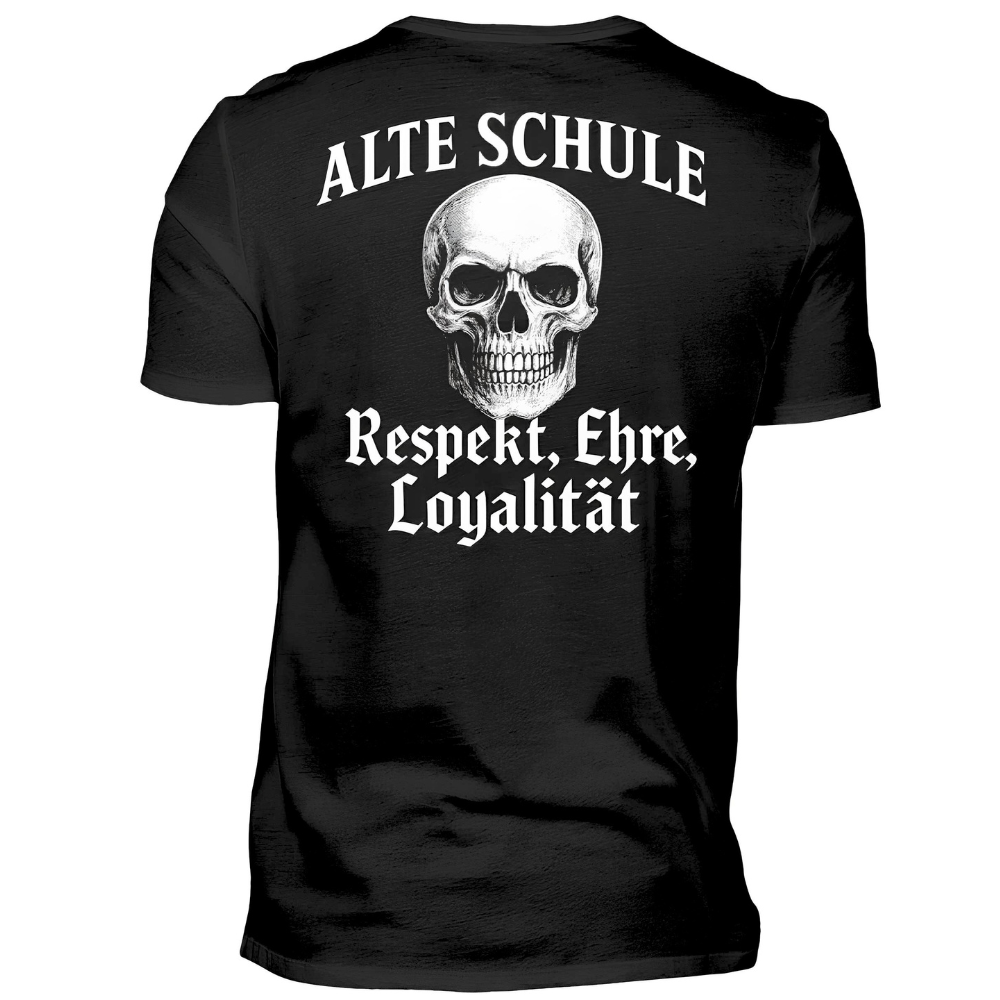 Alte Schule (Totenkopf) - Premium T-Shirt Rückendruck