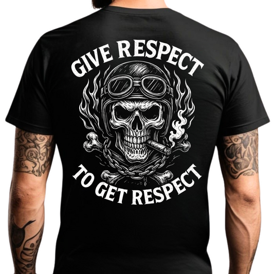 Give respect to get respect - Premium T-Shirt Rückendruck