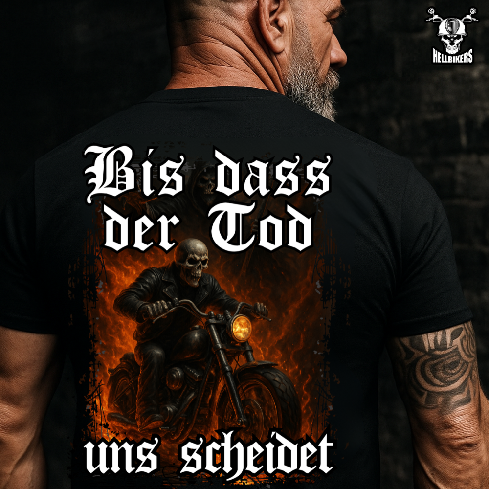Bis dass der Tod uns scheidet - Premium T-Shirt Rückendruck