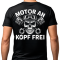 Motor an, Kopf frei. - Premium T-Shirt Rückendruck
