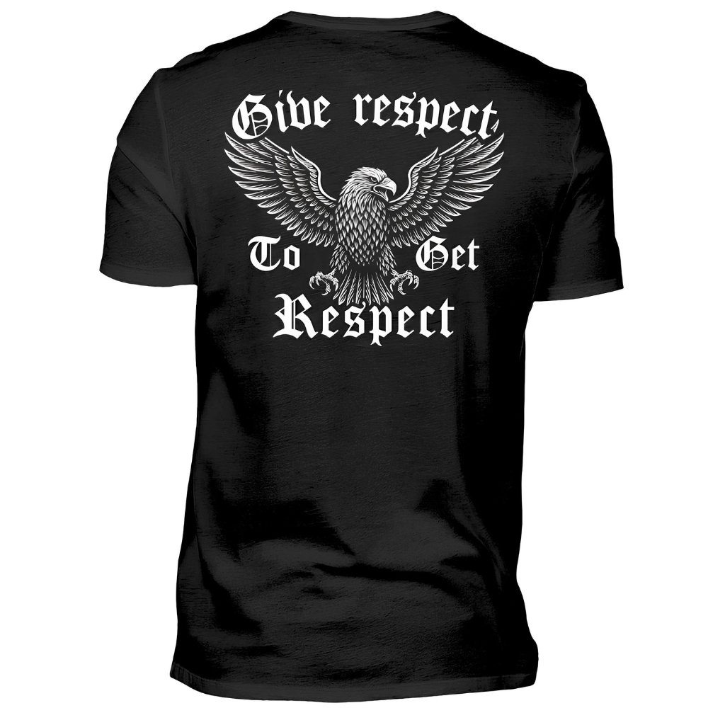 Give respect to get respect - Premium T-Shirt Rückendruck