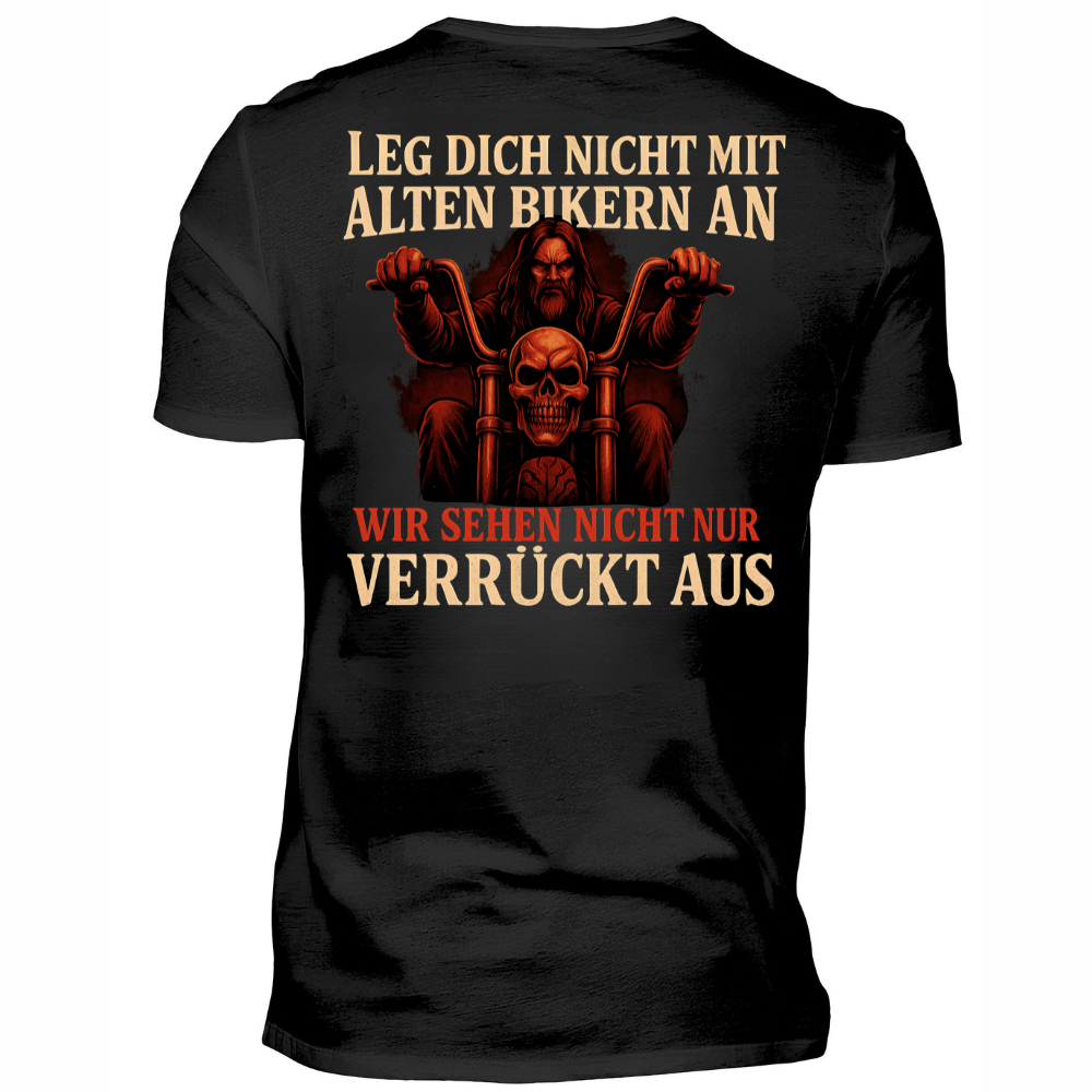 Leg dich nicht mit alten Bikern an - T-Shirt Rückendruck