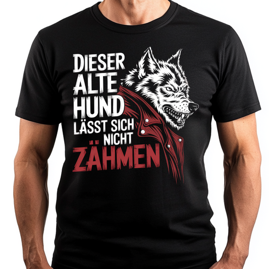 Dieser alte Hund lässt sich nicht zähmen - Premium T-Shirt