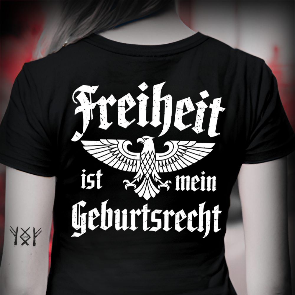 Freiheit ist mein Geburtsrecht - Premium Damen T-Shirt Rückendruck
