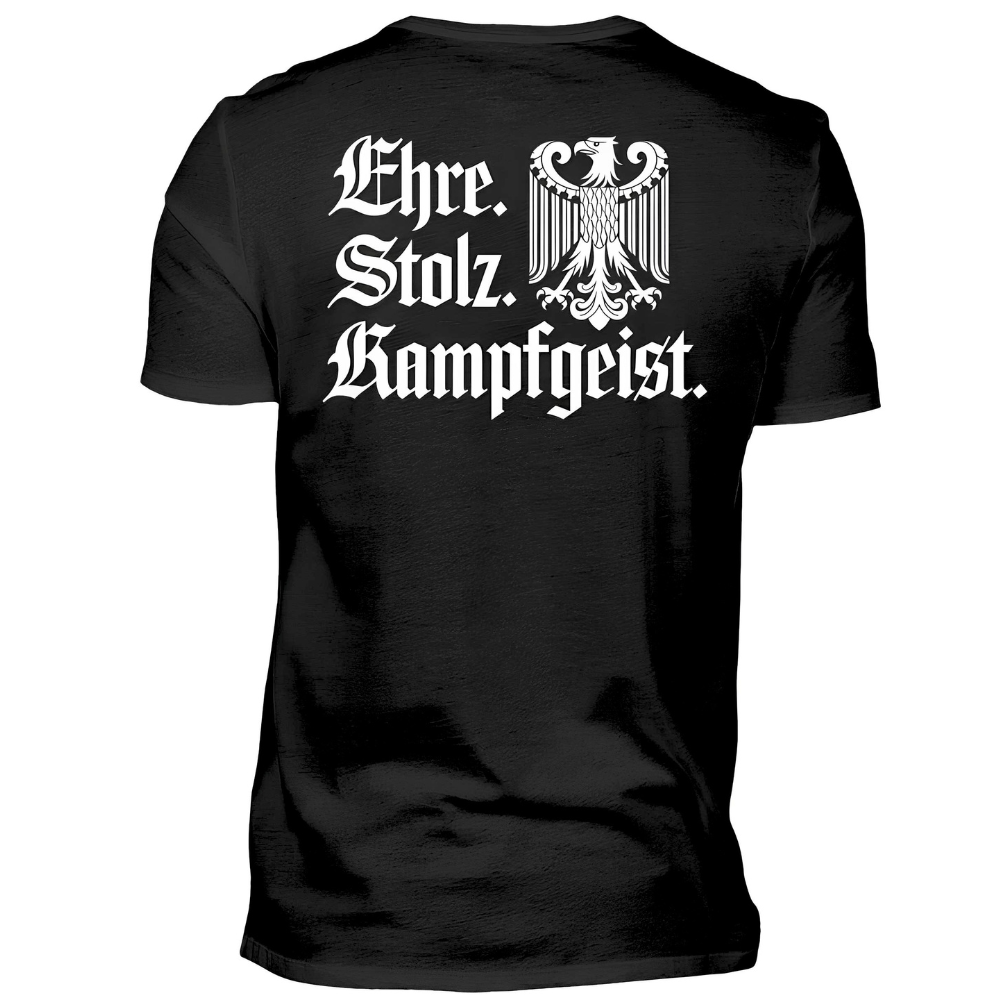 Ehre. Stolz. Kampfgeist. - Premium T-Shirt Rückendruck