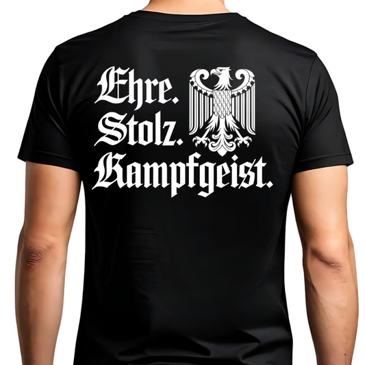 Ehre. Stolz. Kampfgeist. - Premium T-Shirt Rückendruck