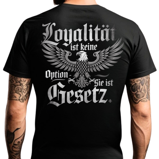 Loyalität ist keine Option - Premium T-Shirt Rückendruck