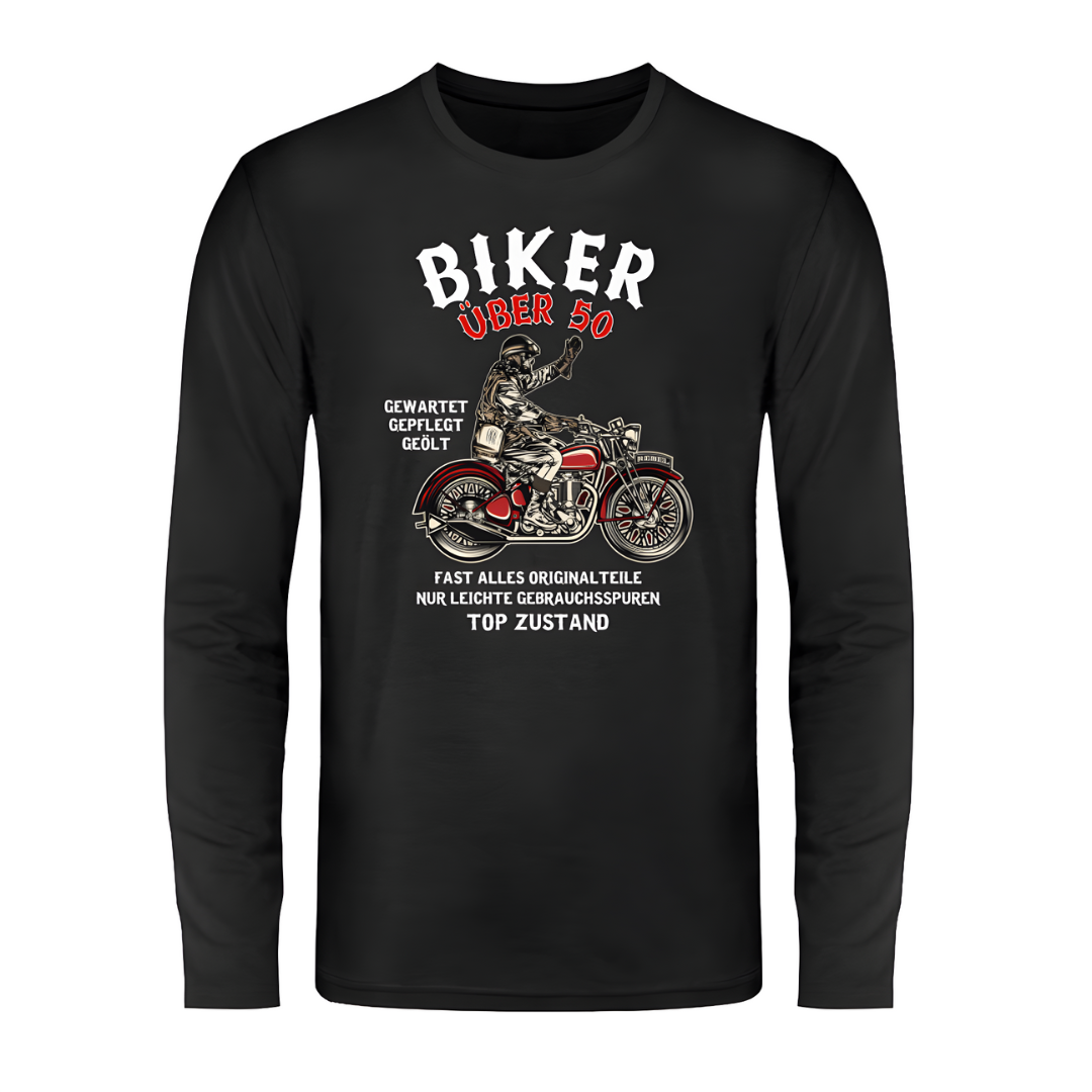 Biker über 50 - Langarm Shirt