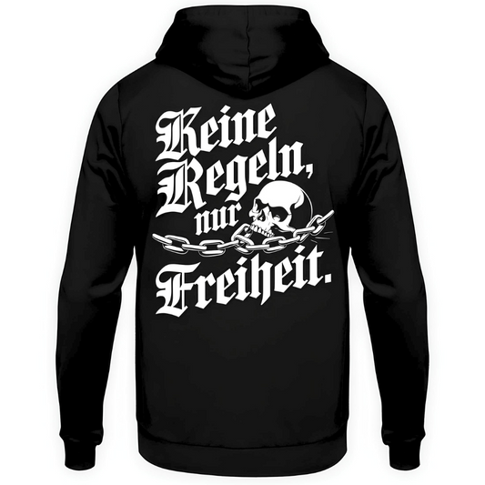 Keine Regeln, nur Freiheit. - Hoodie Rückendruck