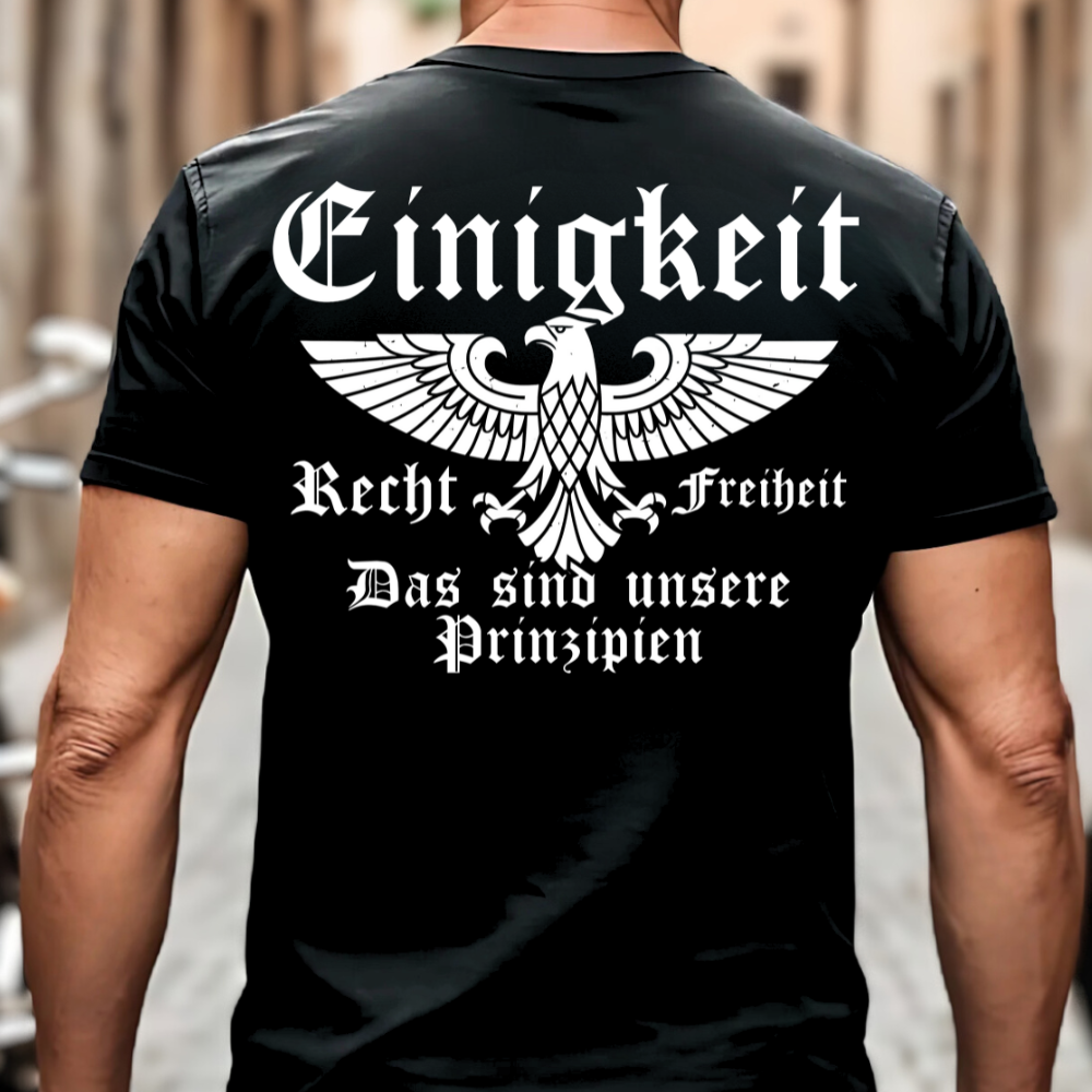 Einigkeit, Recht & Freiheit - Premium T-Shirt Rückendruck