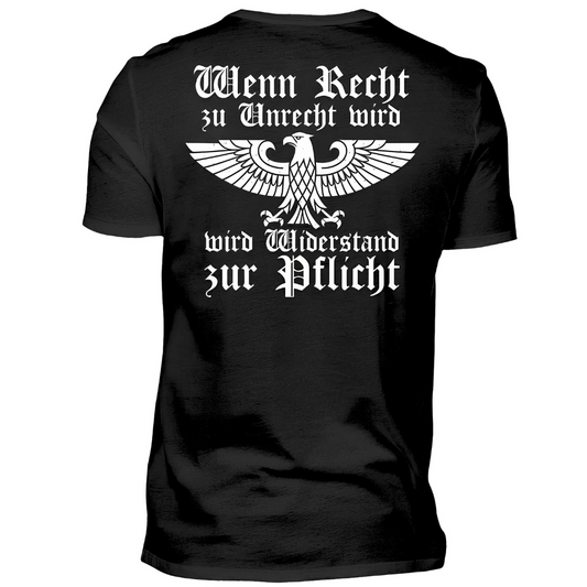 Wenn Recht zu Unrecht wird - Premium T-Shirt Rückendruck