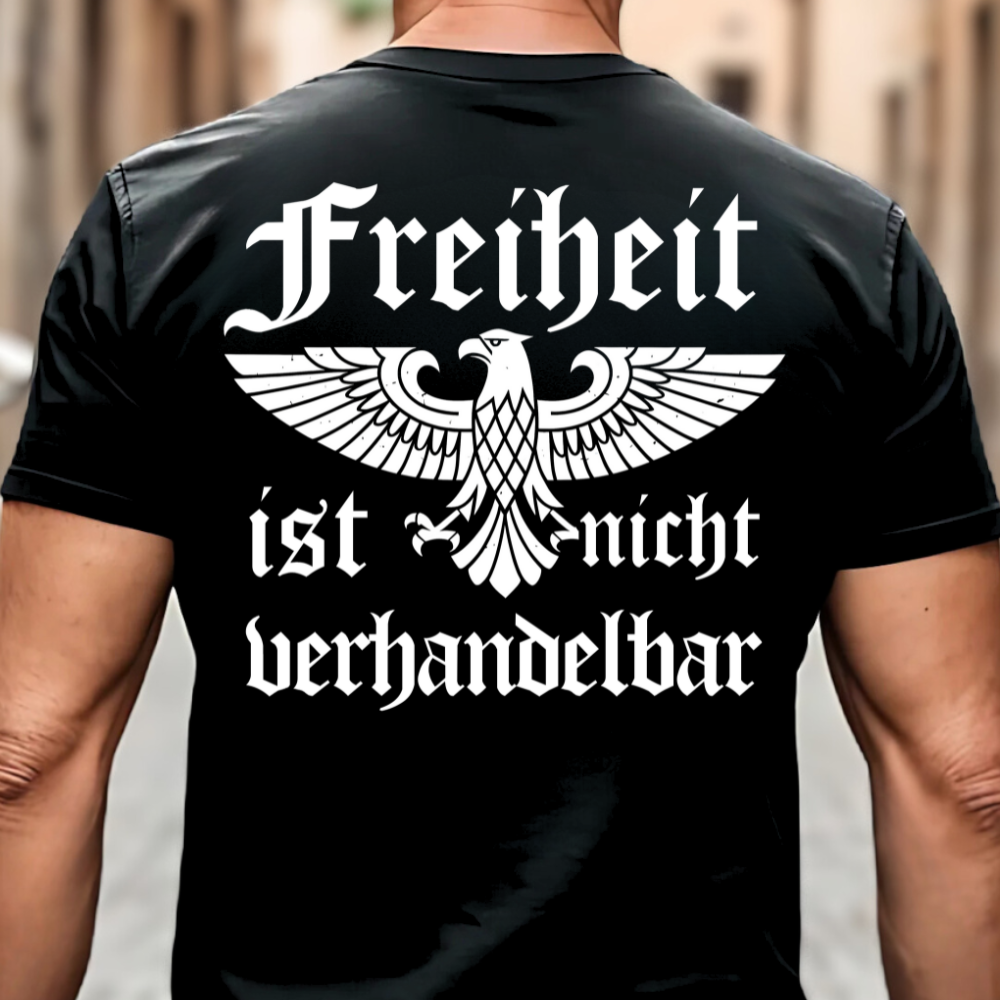 Freiheit ist nicht verhandelbar - Premium T-Shirt Rückendruck