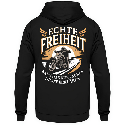 Echte Freiheit kann man nur fahren - Hoodie Rückendruck