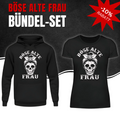 Böse alte Frau: Unisex-Hoodie + Damen-Shirt Bündel