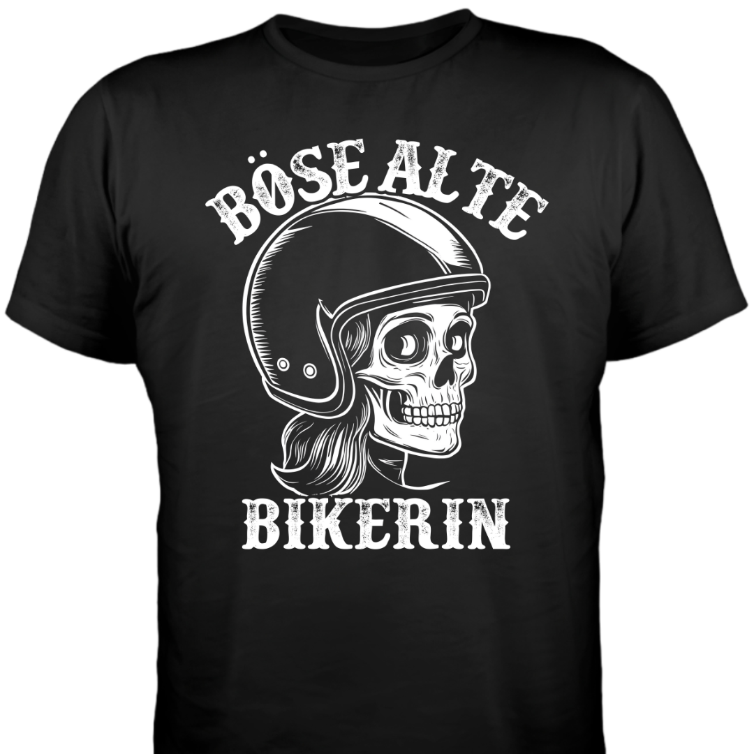 Böse alte Bikerin - Damen T-Shirt