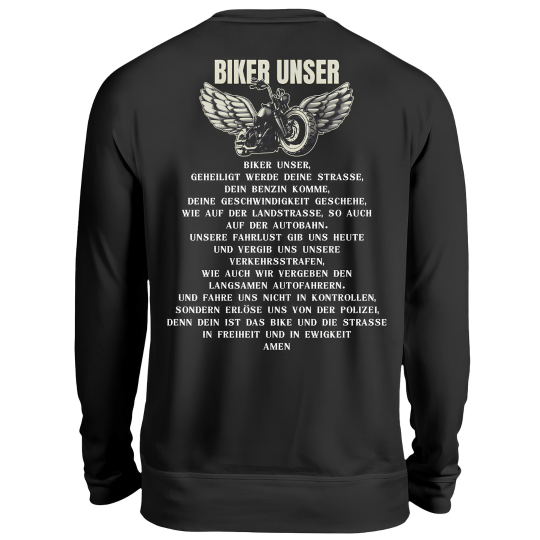 Biker unser - Sweatshirt Rückendruck