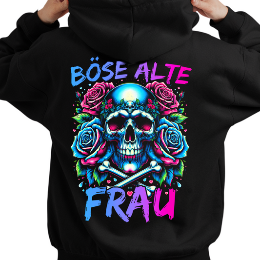 Böse alte Frau - Unisex Hoodie Rückendruck