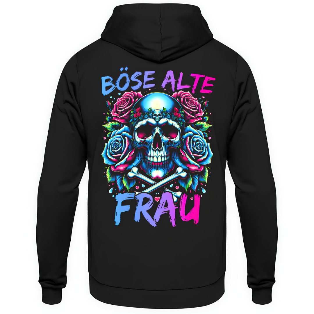 Böse alte Frau - Unisex Hoodie Rückendruck