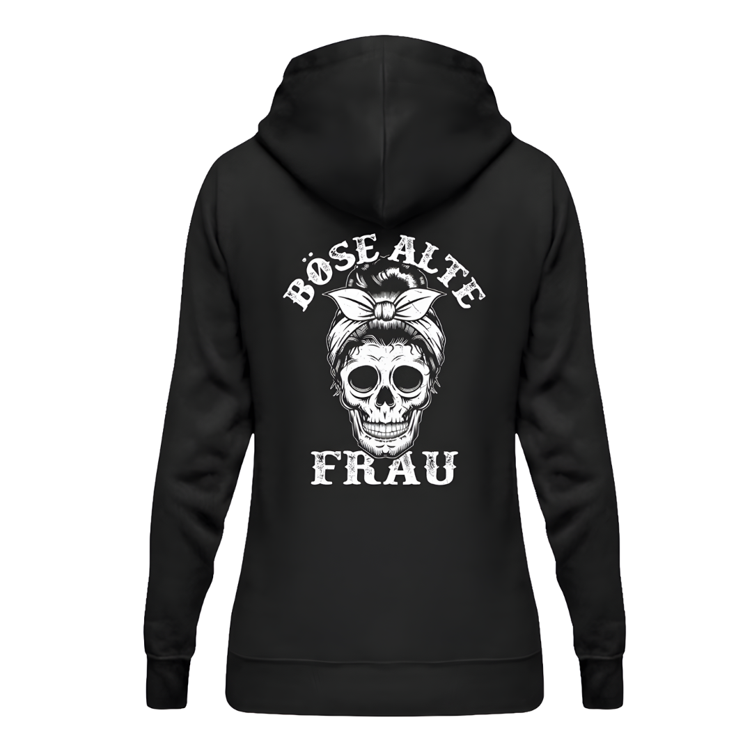Böse alte Frau - Damen Hoodie Rückendruck