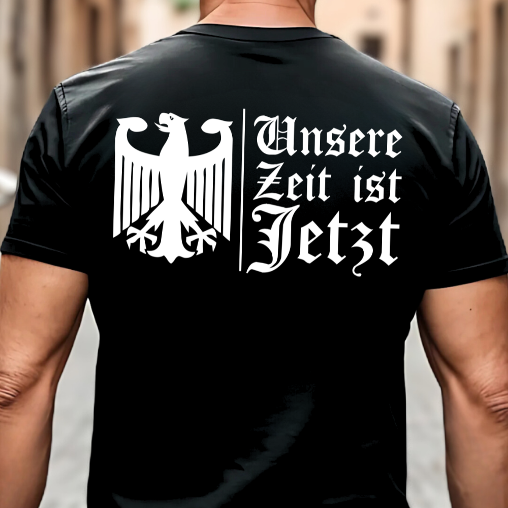 Unsere Zeit ist jetzt - Premium T-Shirt Rückendruck