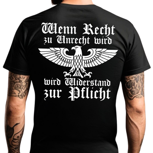 Wenn Recht zu Unrecht wird - Premium T-Shirt Rückendruck