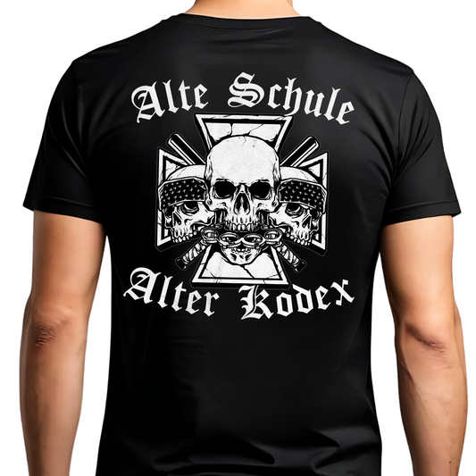 Alte Schule, alter Kodex - T-Shirt Rückendruck