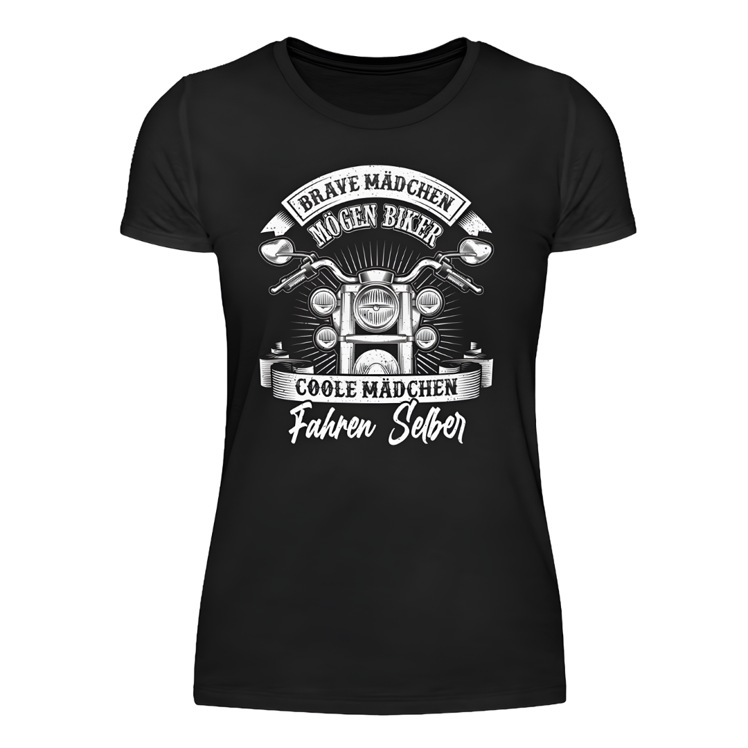 Coole Mädchen fahren selber - Damen T-Shirt