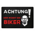 Achtung! Hier wohnt ein Biker - Fußmatte