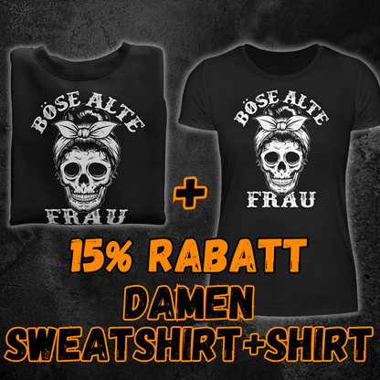 Böse alte Frau: Sweatshirt + Shirt Bündel