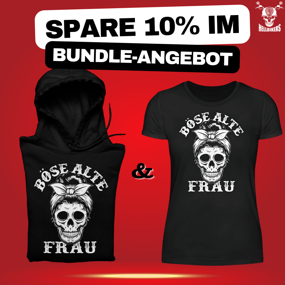 Böse alte Frau: Unisex-Hoodie + Damen-Shirt Bündel