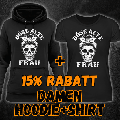 Böse alte Frau: Hoodie + Shirt Bündel