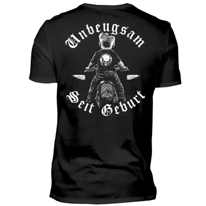 Unbeugsam seit Geburt - Premium T-Shirt Rückendruck