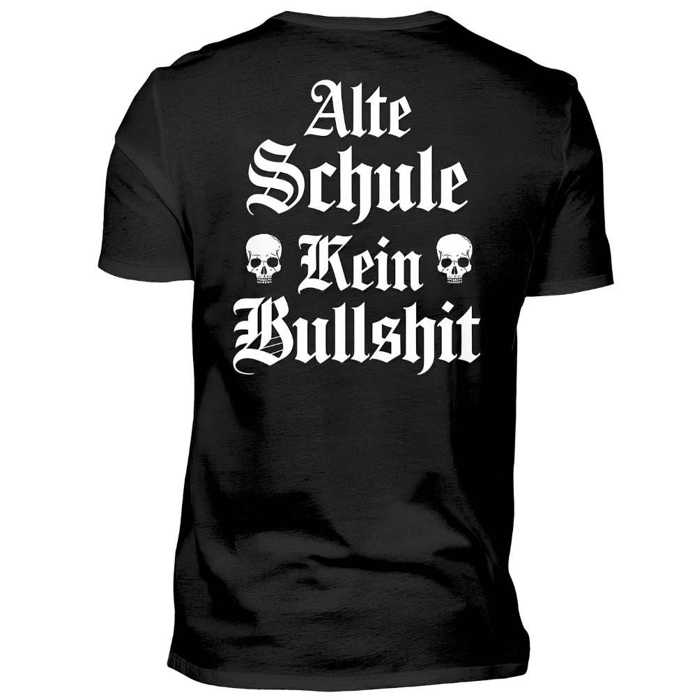 Alte Schule. Kein Bullshit. - Premium T-Shirt Rückendruck